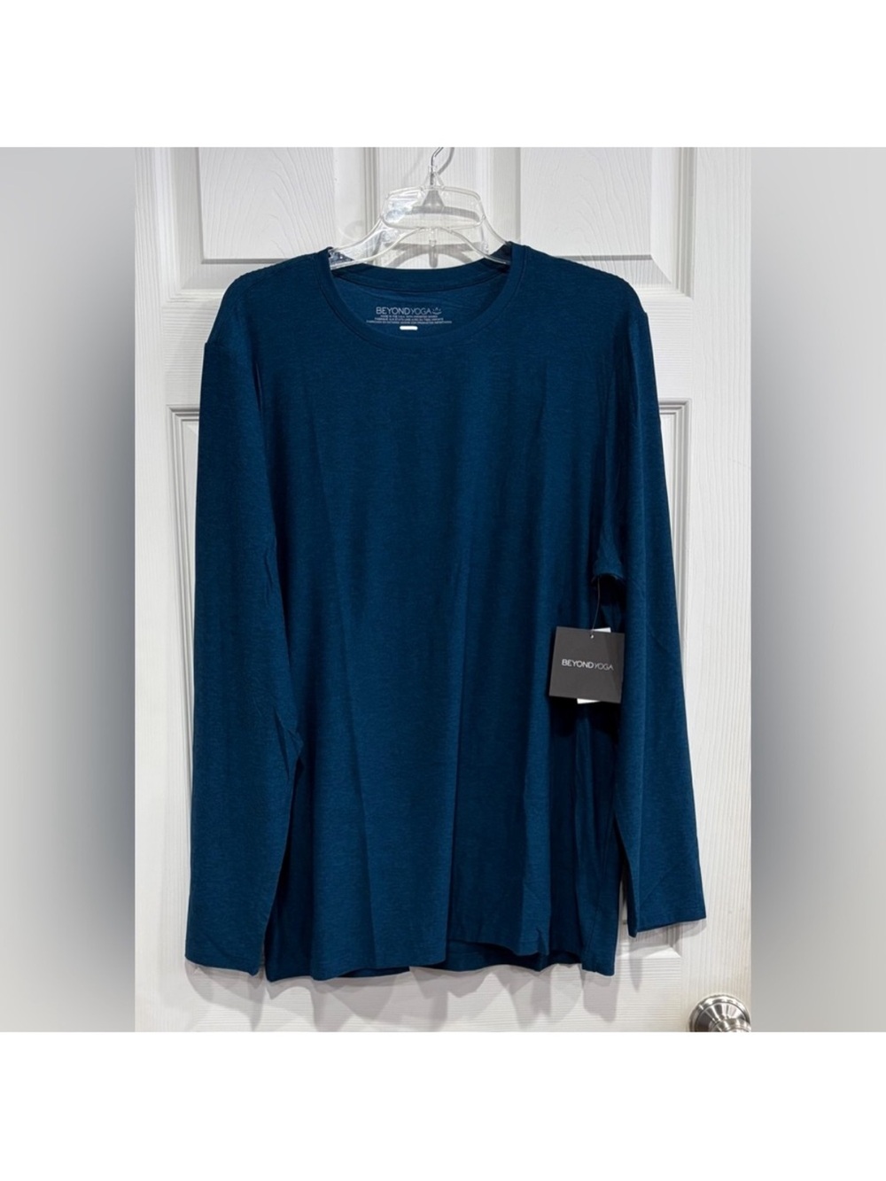 Beyond Yoga Men's Xl Always Beyond Men's Long Sleeve Crew 2.0 Blue Gem Nwt